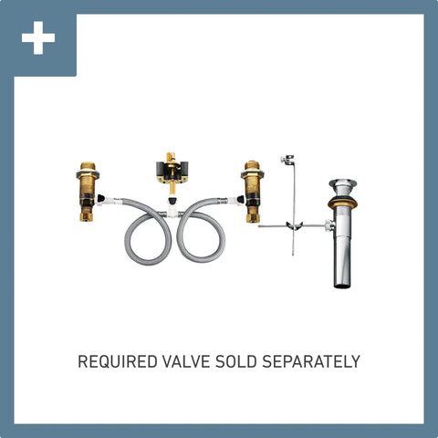 Doux Chrome Two Handle 8 Inch Widespread Bathroom Faucet Trim Kit With Lever Handles Valve Required For Install 9000 Series