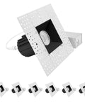 Slick 3 Inch Trimless LED Recessed Dimmable Spotlight With Black Interlocking Trim And Adjustable 2700K To 5000K Flush Mount Ceiling Light 6 Pack, showing installation details.