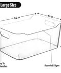 Premium Clear Plastic Storage Bins Are A Total Game Changer For Pantry Reset And Kitchen Cabinet Organization Super Handy Heavy Duty Totes With Lock Tight Covers For Refrigerator Freezer Drawers, large size 11.2 x 7.5 x 5.1 inches with easy grip handles.