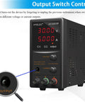 30V 5A Adjustable DC Bench Power Supply With 4 Digit LED Display Coarse And Fine Dial In Encoder Adjustment