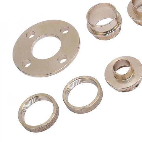 Workhorse Solid Brass Router Template Bushing Kit Offering Eight Tight Fit Sizes For Dead Straight Woodworking Routing smooth brass fittings