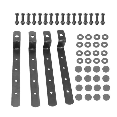Rugged Iron Side Case Mounting Brackets Kit For Motorcycles, full set includes bolts and washers, 53x35x215mm, heavy duty iron hardware.