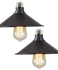 Two Pack E26 To E26 Industrial Ceiling Light Fixtures Matte Black Farmhouse Style For Kitchen Laundry Room Entryway And Hallway