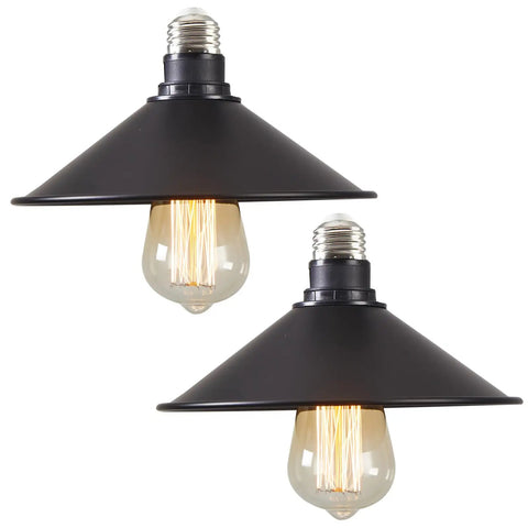 Two Pack E26 To E26 Industrial Ceiling Light Fixtures Matte Black Farmhouse Style For Kitchen Laundry Room Entryway And Hallway
