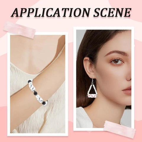 Polymer Clay Beads Poker Card Print Flat Rectangle Spacer Beads 300Pcs for jewelry making bracelet and earring application scene