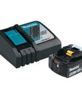18V LXT Lithium-Ion Battery And Charger Starter Pack 5.0Ah, fast 45 minute charge, LED battery level indicator shown