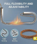 K Type Thermocouple Probe With 2 Pin Flat Mini Connector And 78 Inch Fiberglass Insulated Lead Ready To Roll Temperature Sensor For -58F To 752F Range Compatible With Most K Type Thermometers Controllers And Data Loggers, flexible lead shown