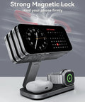3 In 1 Wireless Charging Stand With Qi2 25W Fast Charge Foldable MagSafe Dock For iPhone 17 Series And Earlier
