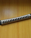 Samurai Katana Tsuka Handle 10.2 Inch Do It Yourself DIY Grip Upgrade with Dope Alloy Fittings on table surface