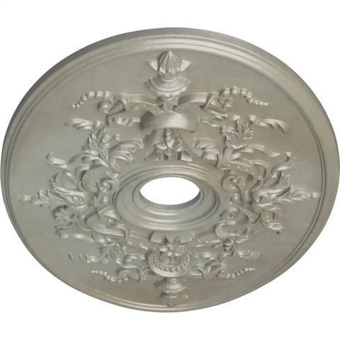 Alexa Ceiling Medallion in Flash Gold Dope Finish With Lightweight Hand Painted Detail, decorative crown accent visible