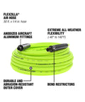 Heavy Duty Air Compressor Hose Pack Of Ten Delivering Fifty Foot Runs With One Quarter Inch Mnpt Fittings offers extreme flexibility and durability.