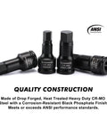 Three Quarter Inch Drive Impact Hex Bit Set Five Piece SAE Kit Built Tough For Maximum Torque with CR MO finish