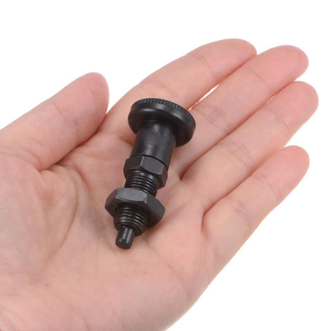 3 Piece Push Fit Ball Nose Spring Plunger Set M10 X 1 Thread Carbon Steel Black Oxide Heavy Duty Locking Pins For Jigs And Fixtures Built Different To Handle Every Workbench Hustle Smooth held in hand.