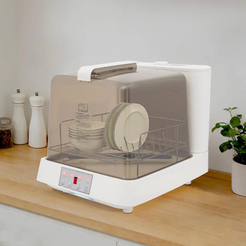 Slick Countertop Dishwasher With 2 11 Gallon Capacity For Apartment Dorm And Rv Kitchens, featuring plates in wire rack.