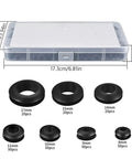 260 Piece Rubber Grommets Kit For Electrical Cable Holes 7 Size Blanking Grommets Flexible Rubber Hole Plugs For Wiring And Conductors Durable Heat Resistant Reusable Easy Drill Hole Insertion, black 8mm-17mm set in storage box