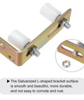1.6 Inch Adjustable Gate Guide Roller With L Shape Bracket For Sliding Doors On Angle Steel Or Round Rails, white nylon rollers