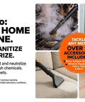 Pro Two In One Steam Cleaner Mop With Large Tank For Sixty Min Run And Fifteen Sec Warm Up Smooth Operator cleaning various surfaces with included accessories.