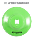 76 Millimeter 14 Flute Oil Filter Wrench for Easy Oil Changes Reinforced Three Eighths Inch Drive Green Color