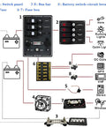 Top Notch 2 Pack 5/16 Inch Bus Bar Power Distribution Junction Block With M8 Positive Negative Terminals, Insulated Covers For No Sweat Truck RV Boat Electrical Hookups wiring diagram, components labeled.