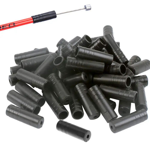 200 Pieces Bike Derailleur Shift And Brake Wire Cable Housing Ferrule End Caps Set For 4mm Shift Cables And 5mm Brake Cables Plastic Protective Caps Durable And Lightweight Includes 100 Derailleur Caps And 100 Brake Caps black plastic bike cable end caps for 4mm shift and 5mm brake housings
