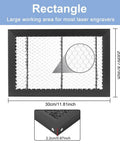 Front view of BENECREAT honeycomb laser engraving worktable, iron frame with hexagonal grid, 11.8x7.8x0.8 in.