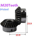 Spiral Bevel Gear 20 Teeth 1 Module 90 Degree Steel Pinion For Mechanical Transmission With Inner Hole Bore