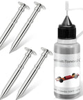 Pinewood Derby Axles And Graphite Lubricant Kit With Four Polished Grooved Axles And Point Five Ounce Graphite Powder