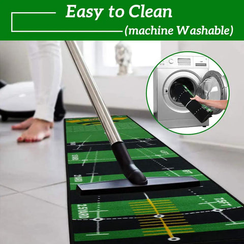Ten Foot By Twenty Inch Golf Putting Green Mat With Multi Distance Markers Anti Slip Backing Indoor Outdoor Training Aid