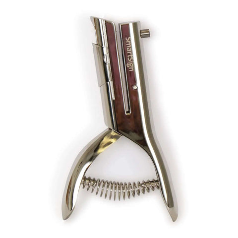 Heavy Duty Handheld Workhorse Single Hole Punch With 1/8 Inch Punch And 2 Inch Reach, all-purpose card punch in silver
