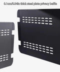 No Fuss Slick Heavy Duty Foldable Mobile Training Table With Secure Lock Swivel Rollers And Tall Privacy Screen Built In Storage Shelf For Chill Home Setup, steel privacy baffle with perforations.