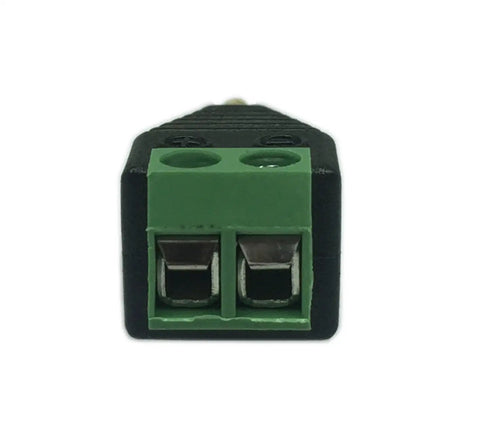 Three Point Five Millimeter Ts Mono Male To Two Pin Screw Terminal Female Aux Headphone Adapter Solderless Balun Converter close-up