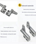 2 Pack Zinc Alloy Damping Hinge Set With 360 Degree Rotatable Torque Shaft For Cabinet And Gate Friction Hinges 0.56 Nm Right Hand Smooth Self Closing Quiet Operation, showing front and side view