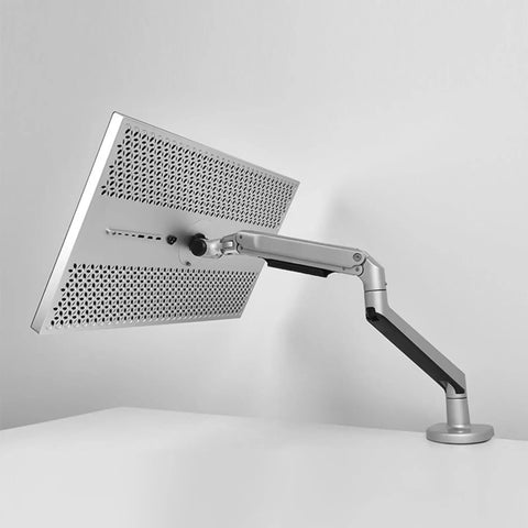 Heavy Duty Height Adjustable Monitor Mount Stand Built For Slick Desk Flex And Zero Drilling Hassle With Quick Snap Install for ergonomic support.