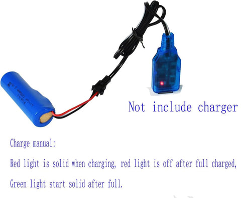Monster Power 3.7V 1200mAh Li Ion RC Battery Pack Dual Pack With SM2P Plug And USB Cable shown with charging instructions