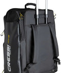 Large Capacity Roller Luggage Bag 115L With Backpack Straps Built To Last 450D Ripstop Travel Roller Suitcase With Water Resistant Front Pockets Moby 7 Designed In Italy standing upright with handle extended.