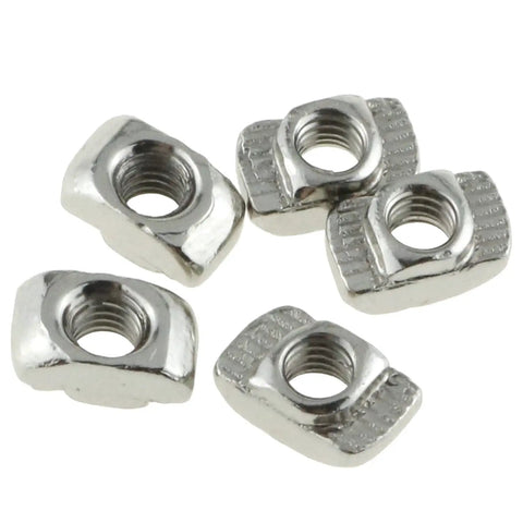 Heavy Duty M4 T Slot Nuts Set 100 Pieces Nickel Plated Carbon Steel Half Round Sliding Fasteners For 2020 Series Aluminum Extrusion
