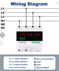 63A 110/120V Triple Power Automatic Transfer Switch For Seamless Backup Power Switching Between Utility Power, Generator, And Inverter With Overcurrent, Overvoltage, And Undervoltage Protection wiring diagram