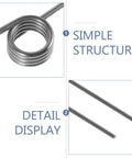 Super Sweet Ten Piece 180 Degree Torsion Spring Repair Kit For Garbage Can Lids Made From Tough Steel To Fix Your Bin And Keep It Smooth As Butter, silver spring coil and wire detail