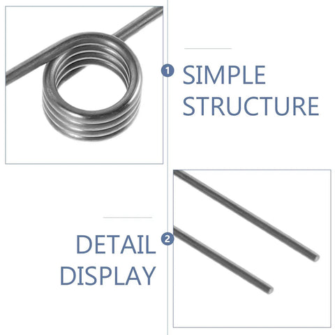 Super Sweet Ten Piece 180 Degree Torsion Spring Repair Kit For Garbage Can Lids Made From Tough Steel To Fix Your Bin And Keep It Smooth As Butter, silver spring coil and wire detail