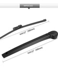 Heavy Duty Rear Windshield Wiper Blade And Arm Replacement Kit For Volkswagen Atlas 2018 Through 2026 dimensions 12 inches each