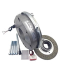 SDZ1-150 DC170V electromagnetic power-off brake assembly with metal housing, rotor disc, and mounting bolts