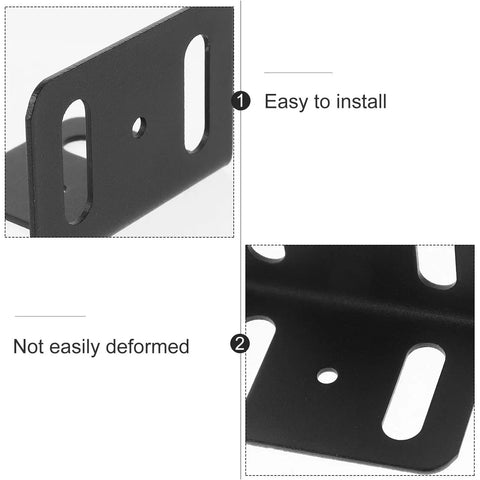Close-up of Beefy Heavy Duty L Shape Iron Corner Bracket Set 4 Pieces, showcasing ease of installation and durability.