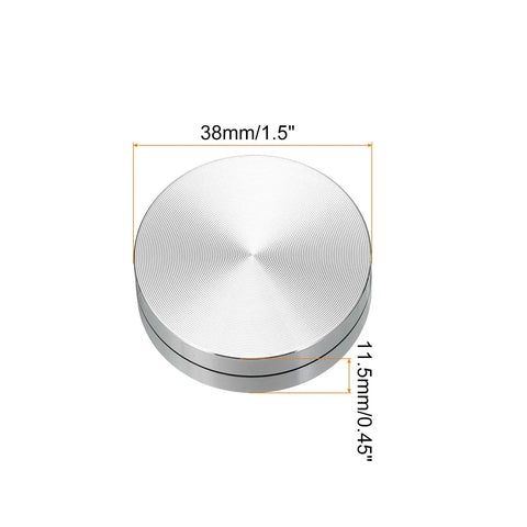 38mm/1.5" silver 1.5 Inch Rotating Swivel Stand With Steel Ball Bearings Annular Lazy Susan Base Turntable For Kitchen Corner Cabinets Silver 0.45 Inch Diameter Heavy Duty Kitchen Organizer Spices Snacks Craft Display top view