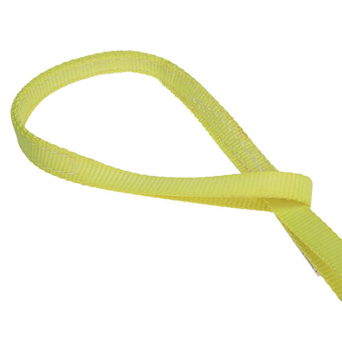 Heavy Duty Lifting Straps 2200 Lb Capacity Eye To Eye Webbing Sling in yellow polyester, looped end, visible texture