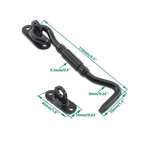 Two Pack Hook And Eye Latch Set Heavy Duty Stainless Steel Gate Latch Lock For Sliding Barn Doors Windows Shutters Garage