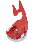 Solid Welding Torch Holder With Super Strong Magnetic Base Keeps Your MIG Tool Safe And Secure On Steel Workbenches, Prevents Slipping, Rust Proof And Multi Functional For Any Heavy Duty Shop Job, in red with chrome base.