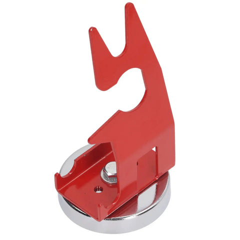 Heavy Duty Welding Holder With Strong Magnetic Base For TIG And MIG Guns, red metal stand on steel surface.