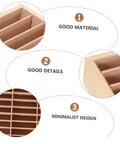 Close-up showing materials and details of Slick Multi Grid Jewelry Tray Wooden Desktop Organizer Phone Stand For Rings Earrings And Bracelets.