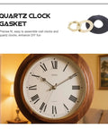 Quartz Clock Washer Kit For DIY Wall Clocks With 30 Sets Includes Nuts Rubber Washers And Fittings For Easy Clock Repair Pro Grade Parts Reliable Timekeeping Great For DIY Enthusiasts And Pros display with clock in living room