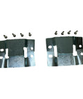 Universal Sectional Sofa Interlocking Connector Set Easy Install Silver Metal Clips For Modular Couches 2 Pack shown with screws